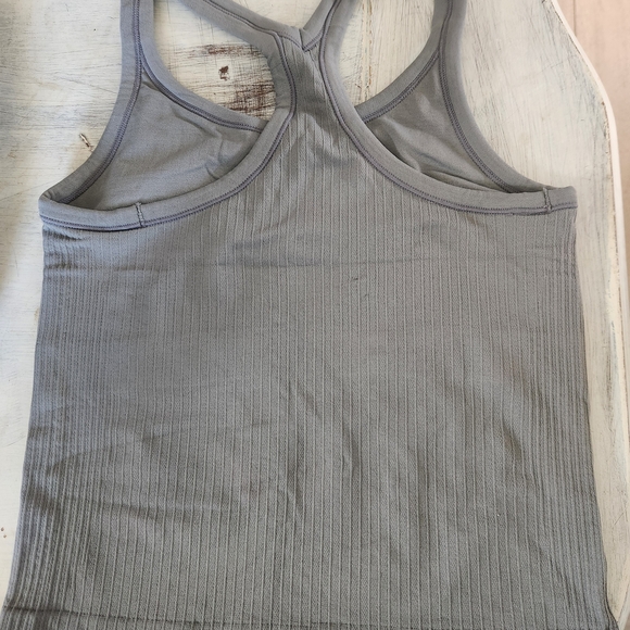 Gray Ribbed Tank Top - Picture 2 of 2
